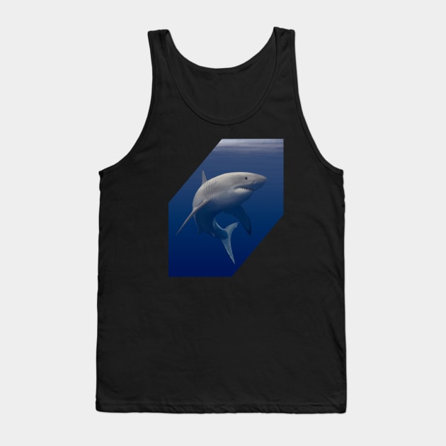 Great White Shark - Digital Painting Tank Top by TMBTM